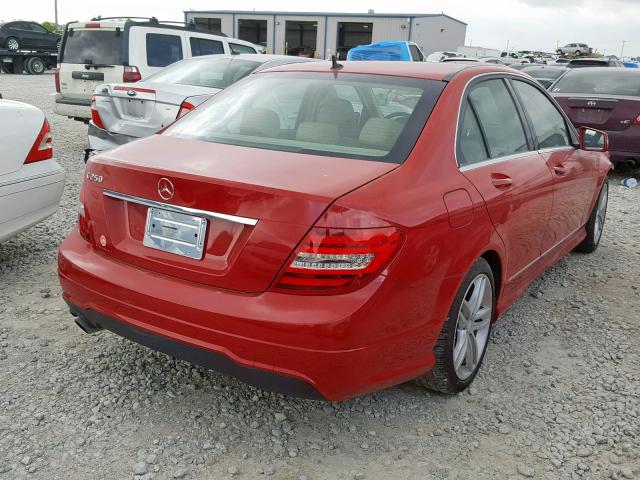 WDDGF4HB2EA949745 - 2014 MERCEDES-BENZ C 250 RED photo 4