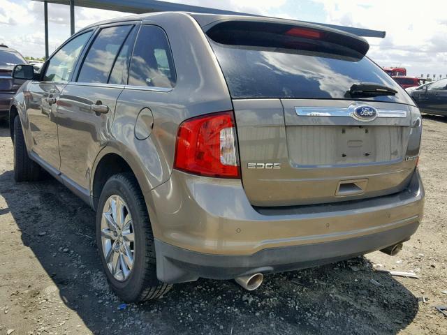 2FMDK3KCXDBA04156 - 2013 FORD EDGE LIMIT CHARCOAL photo 3