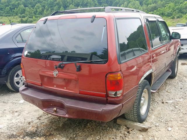 4M2ZU55P2XUJ01844 - 1999 MERCURY MOUNTAINEE RED photo 4