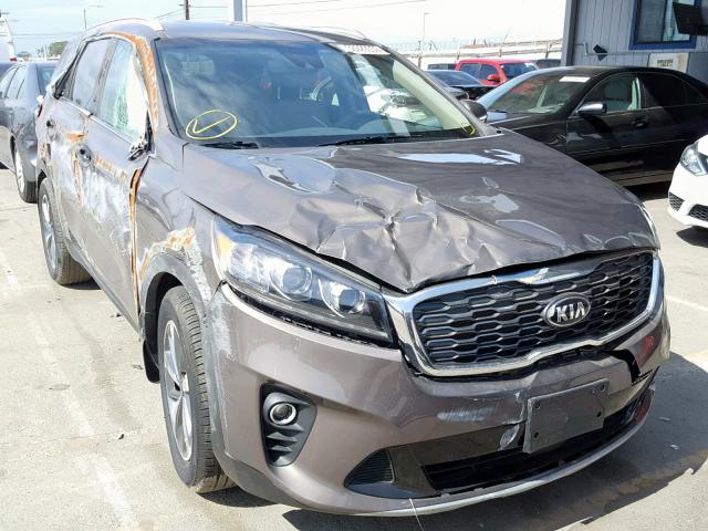 5XYPH4A50KG479252 - 2019 KIA SORENTO EX BROWN photo 1