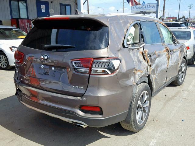 5XYPH4A50KG479252 - 2019 KIA SORENTO EX BROWN photo 4