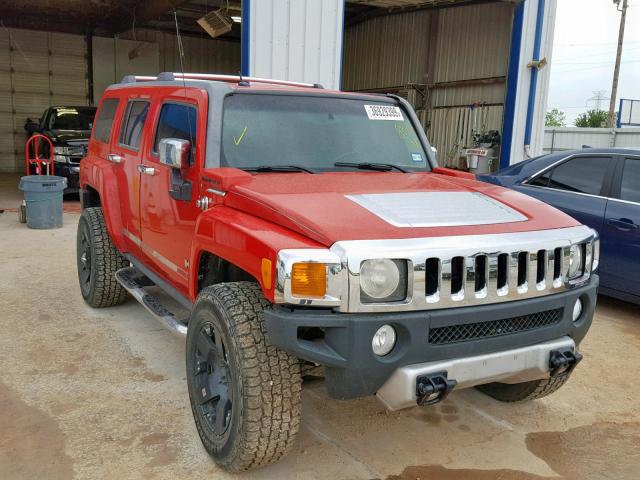 5GTEN13E988166110 - 2008 HUMMER H3 RED photo 1