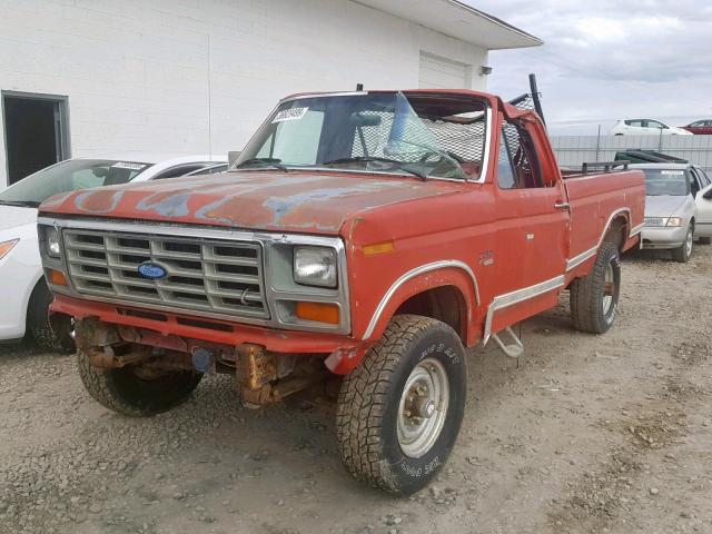 1FTHF26L3GPB78212 - 1986 FORD F250 RED photo 2