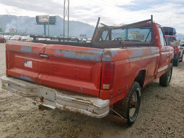 1FTHF26L3GPB78212 - 1986 FORD F250 RED photo 4