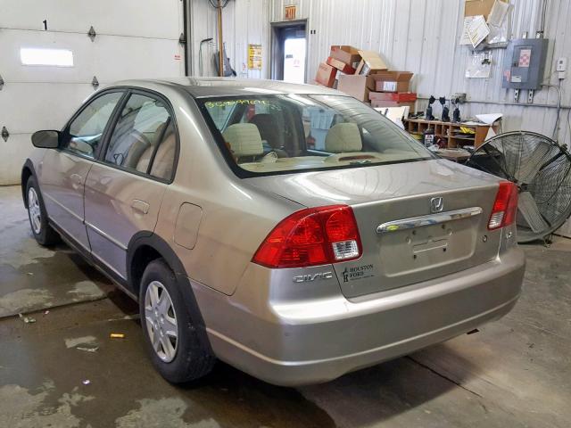 1HGES16553L016580 - 2003 HONDA CIVIC LX SILVER photo 3