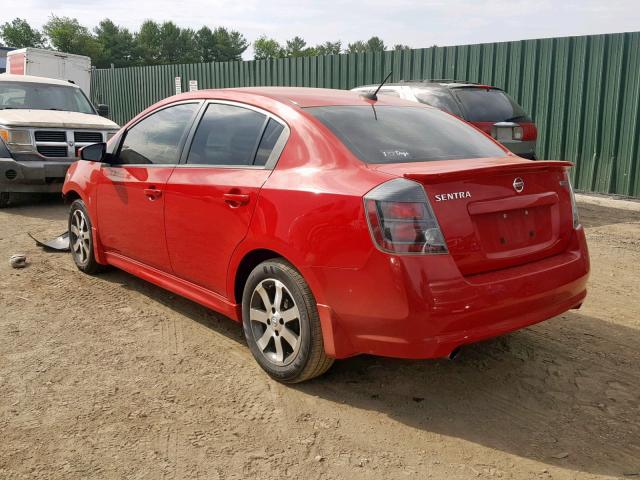 3N1AB6AP5CL643726 - 2012 NISSAN SENTRA 2.0 RED photo 3