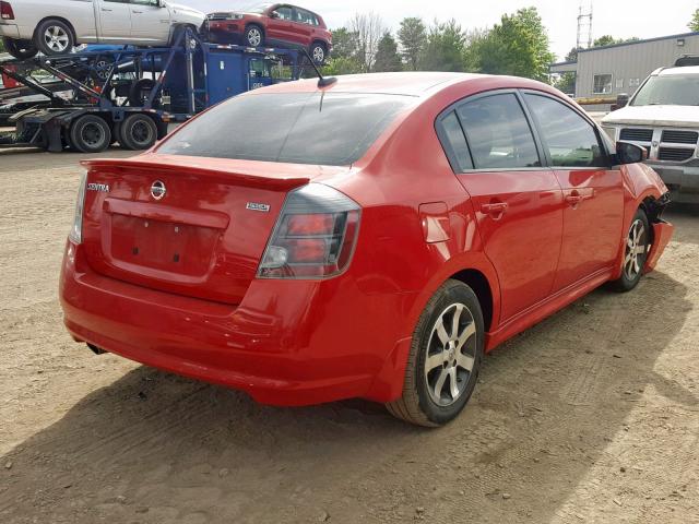 3N1AB6AP5CL643726 - 2012 NISSAN SENTRA 2.0 RED photo 4