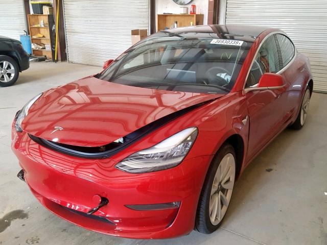 5YJ3E1EA0JF163577 - 2018 TESLA MODEL 3 RED photo 2