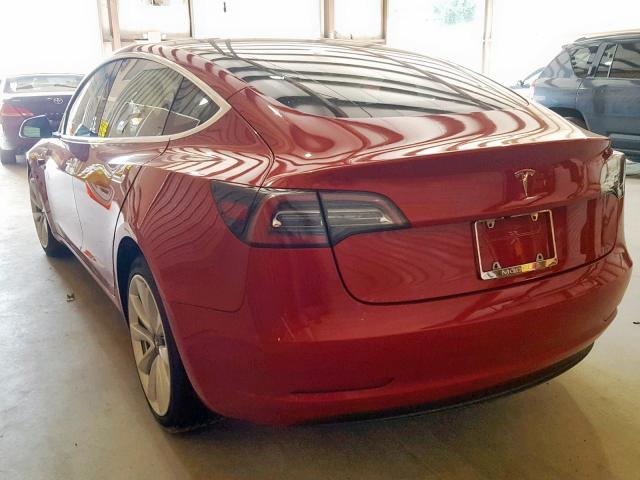 5YJ3E1EA0JF163577 - 2018 TESLA MODEL 3 RED photo 3