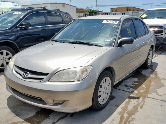 2HGES16524H631554 - 2004 HONDA CIVIC LX TAN photo 2