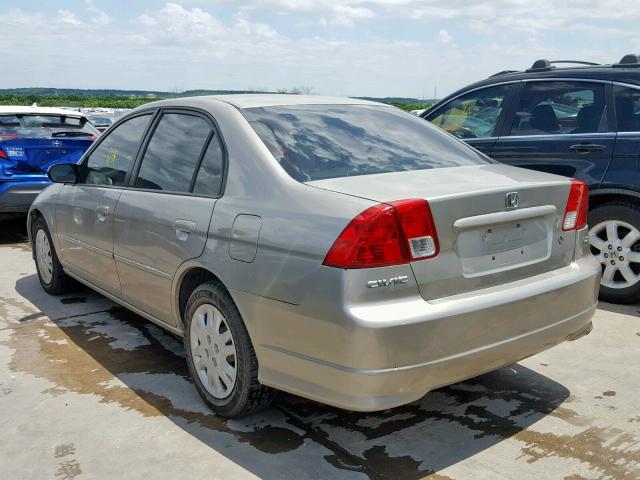 2HGES16524H631554 - 2004 HONDA CIVIC LX TAN photo 3