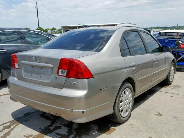 2HGES16524H631554 - 2004 HONDA CIVIC LX TAN photo 4