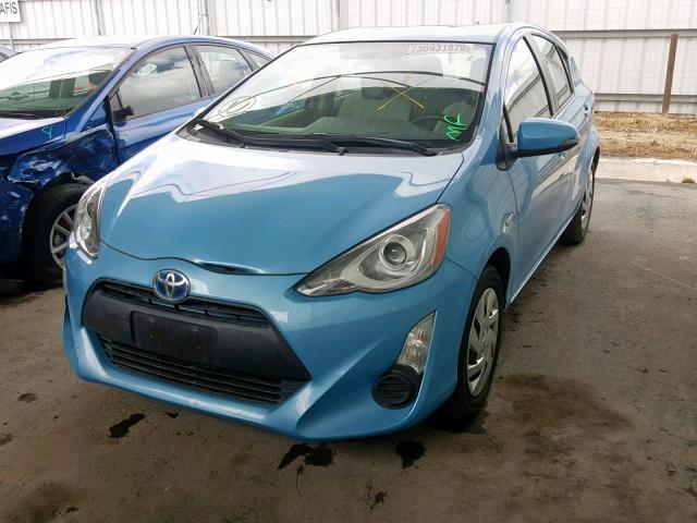 JTDKDTB30F1090596 - 2015 TOYOTA PRIUS C BLUE photo 2