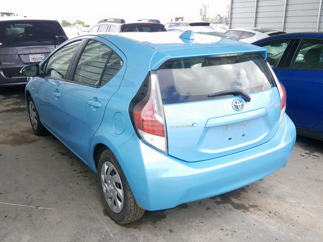 JTDKDTB30F1090596 - 2015 TOYOTA PRIUS C BLUE photo 3