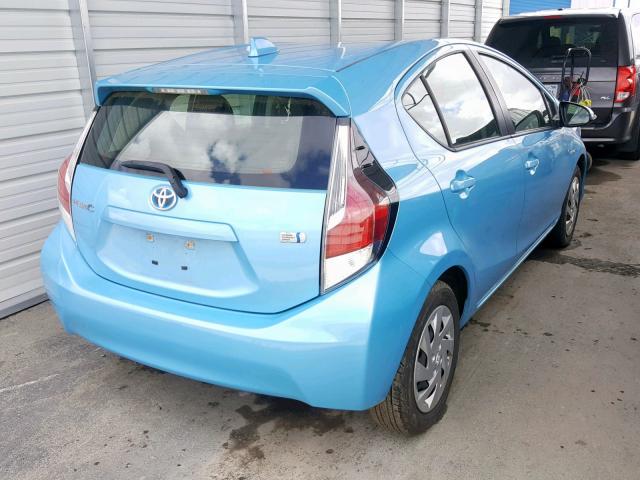 JTDKDTB30F1090596 - 2015 TOYOTA PRIUS C BLUE photo 4