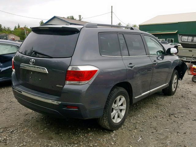 5TDBK3EH7CS136405 - 2012 TOYOTA HIGHLANDER GRAY photo 4