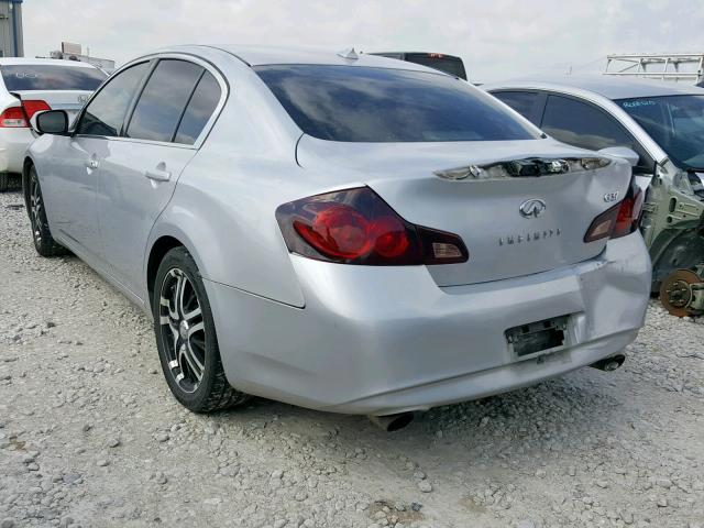 JN1CV6AP4AM408639 - 2010 INFINITI G37 BASE SILVER photo 3