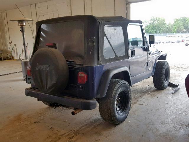 1J4FY19S3XP417993 - 1999 JEEP WRANGLER / BLUE photo 4