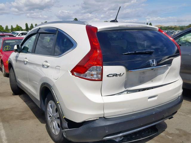 5J6RM3H79CL021957 - 2012 HONDA CR-V EXL WHITE photo 3