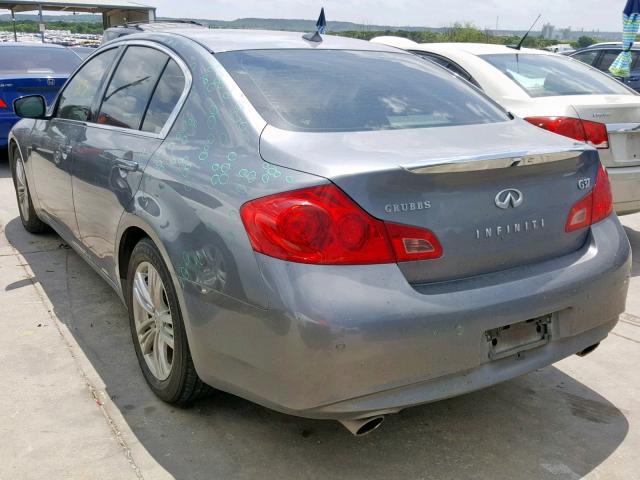 JN1CV6AP7DM724248 - 2013 INFINITI G37 BASE GRAY photo 3