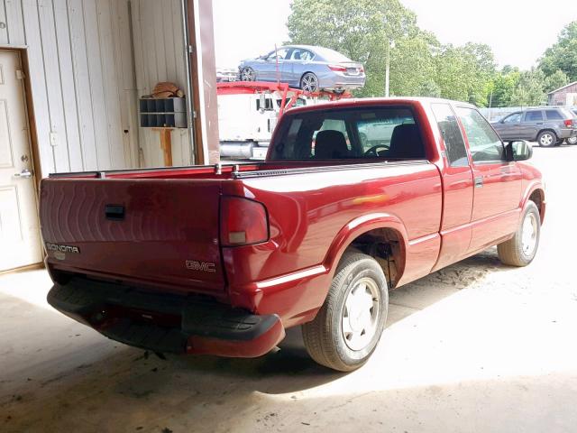 1GTCS19W528144247 - 2002 GMC SONOMA RED photo 4