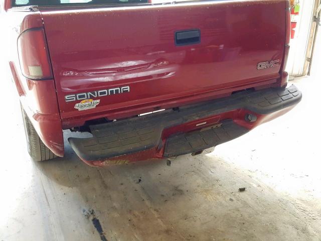 1GTCS19W528144247 - 2002 GMC SONOMA RED photo 9