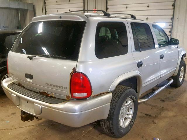 1B4HS48N52F143446 - 2002 DODGE DURANGO SL SILVER photo 4