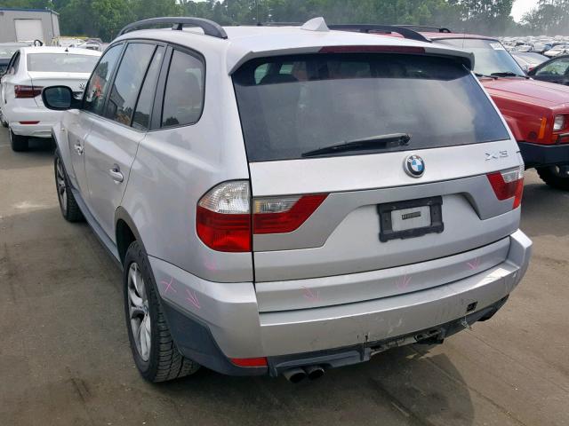 WBXPC9C48AWJ33521 - 2010 BMW X3 XDRIVE3 SILVER photo 3