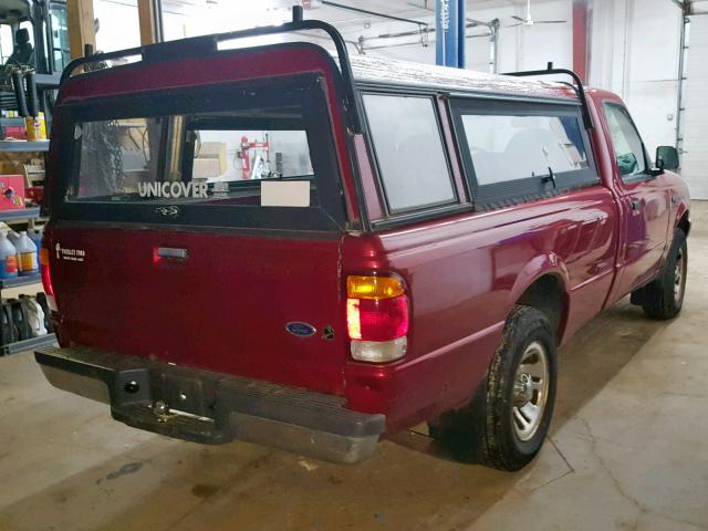 1FTYR10V5XPA21194 - 1999 FORD RANGER RED photo 4