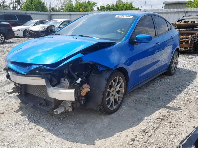 1C3CDFBB4FD201120 - 2015 DODGE DART SXT BLUE photo 2