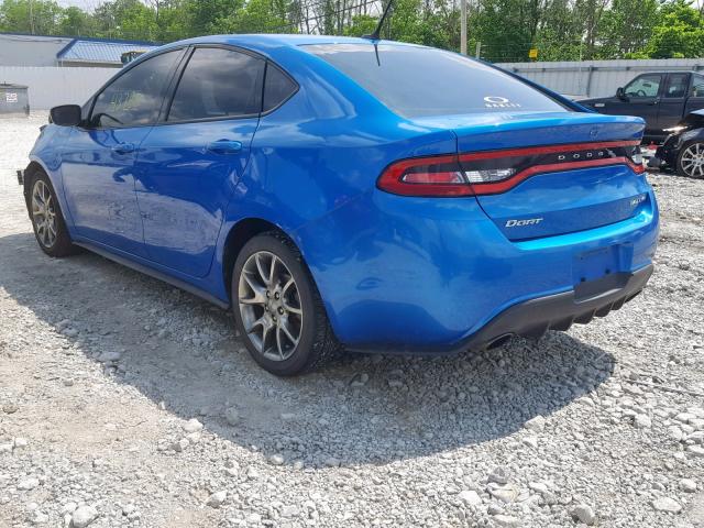 1C3CDFBB4FD201120 - 2015 DODGE DART SXT BLUE photo 3