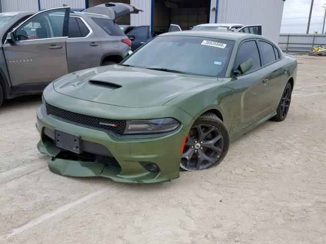 2C3CDXHG9JH220878 - 2018 DODGE CHARGER SX GREEN photo 2