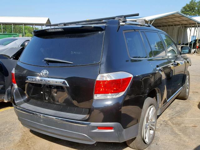 5TDYK3EH3CS067688 - 2012 TOYOTA HIGHLANDER BLACK photo 4