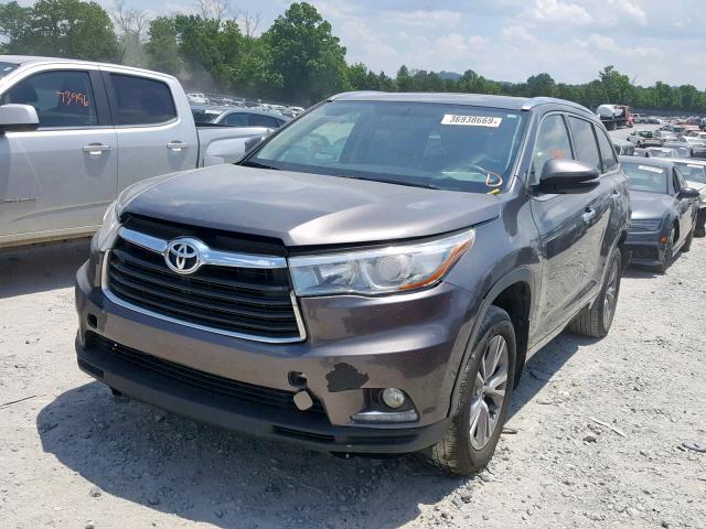 5TDDKRFH3FS131815 - 2015 TOYOTA HIGHLANDER GRAY photo 2