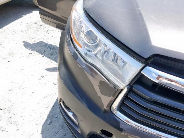 5TDDKRFH3FS131815 - 2015 TOYOTA HIGHLANDER GRAY photo 9