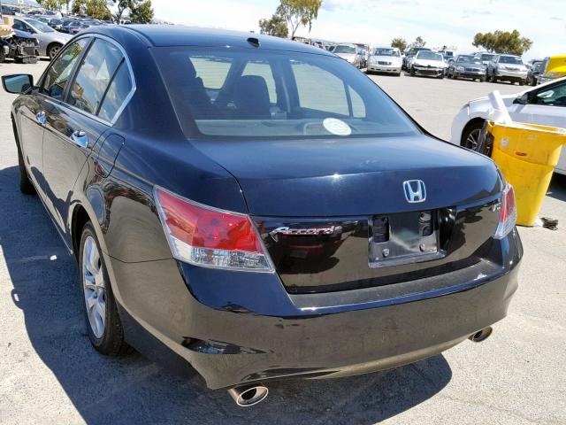 1HGCP36888A053141 - 2008 HONDA ACCORD EXL BLACK photo 3