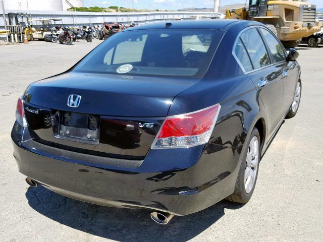 1HGCP36888A053141 - 2008 HONDA ACCORD EXL BLACK photo 4