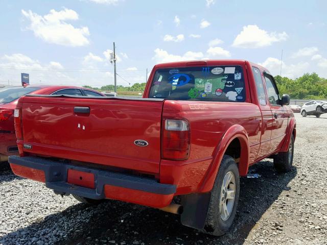 1FTYR44U75PB09535 - 2005 FORD RANGER SUP RED photo 4