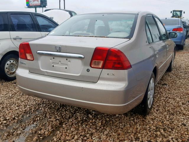 1HGES26712L002472 - 2002 HONDA CIVIC EX BEIGE photo 4