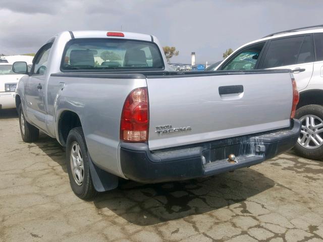 5TENX22N15Z087243 - 2005 TOYOTA TACOMA SILVER photo 3