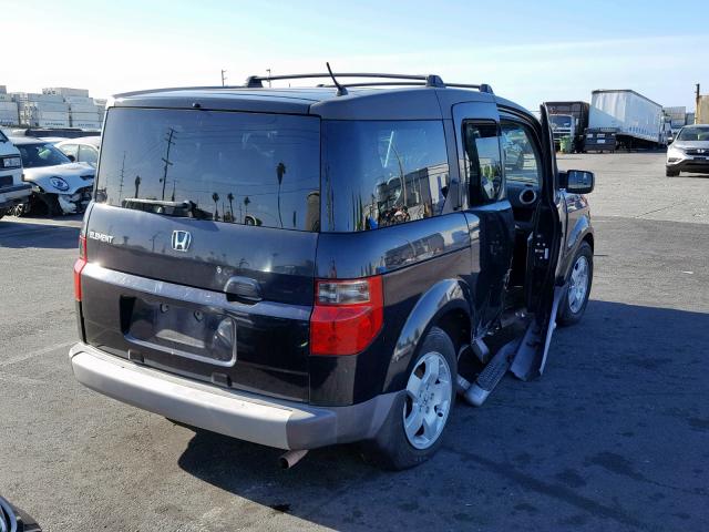 5J6YH28504L019184 - 2004 HONDA ELEMENT EX BLACK photo 4