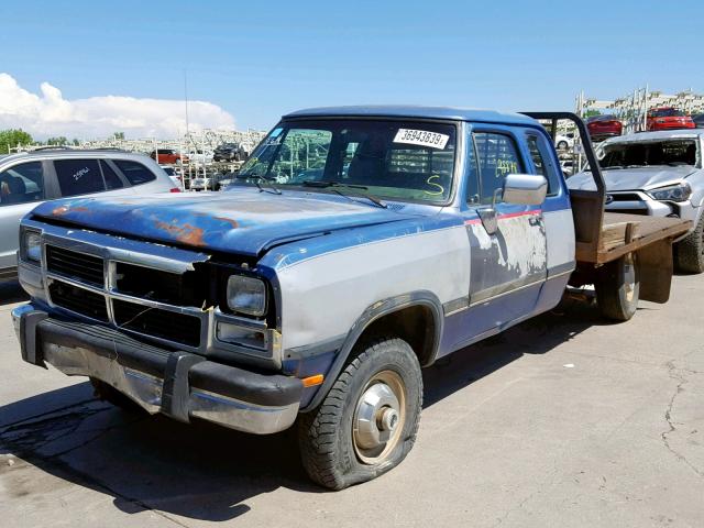 3B7KM23C1PM154271 - 1993 DODGE W-SERIES W BLUE photo 2