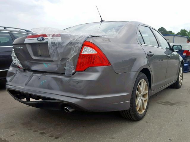 3FAHP0JG3AR401897 - 2010 FORD FUSION SEL GRAY photo 4