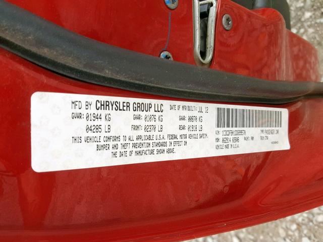 1C3CDFBH1DD699570 - 2013 DODGE DART SXT RED photo 10