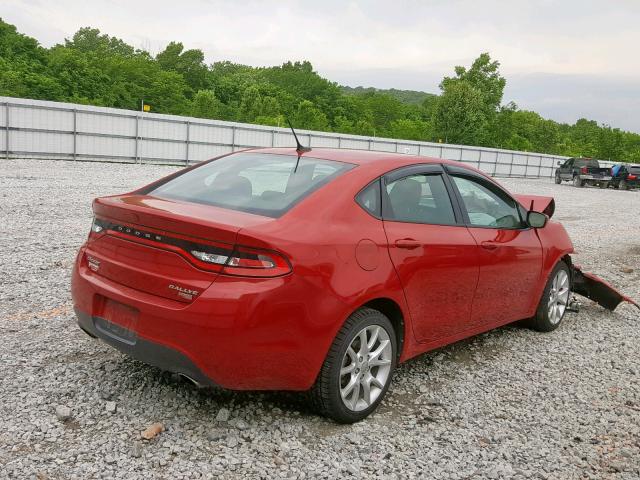 1C3CDFBH1DD699570 - 2013 DODGE DART SXT RED photo 4