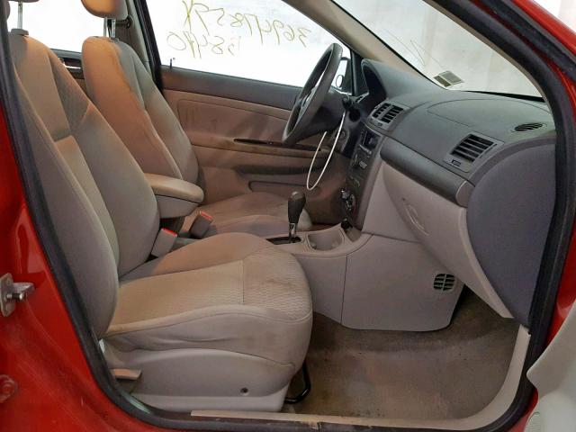 1G1AL55F577199496 - 2007 CHEVROLET COBALT LT RED photo 5