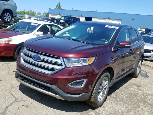 2FMPK4J84JBC59557 - 2018 FORD EDGE SEL MAROON photo 2