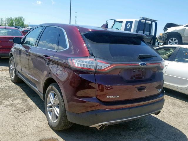 2FMPK4J84JBC59557 - 2018 FORD EDGE SEL MAROON photo 3