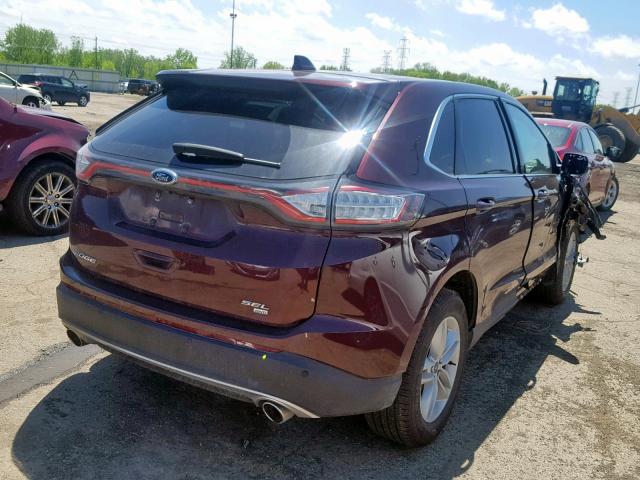 2FMPK4J84JBC59557 - 2018 FORD EDGE SEL MAROON photo 4