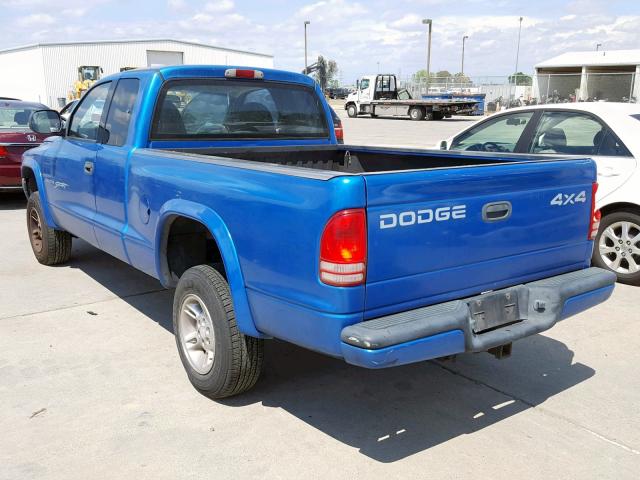 1B7GG22Y5XS276536 - 1999 DODGE DAKOTA BLUE photo 3